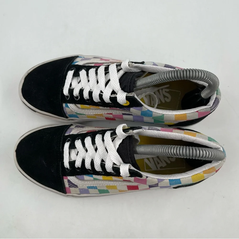 Van’s Women’s Multicolor Checkerboard Classic Canvas Lace-Up Shoes - Size 6